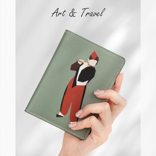 Lychii RFID-blocking Passport Holder Cover, Slim PU Leather Passport Wallet - color: Green/khaki