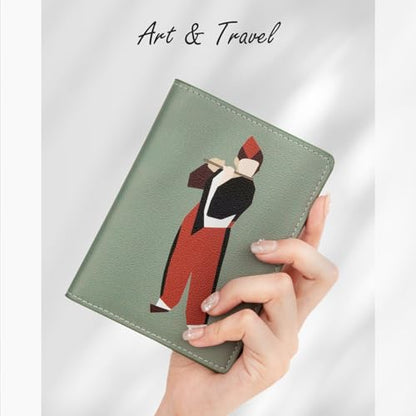 Lychii RFID-blocking Passport Holder Cover, Slim PU Leather Passport Wallet - color: Green/khaki