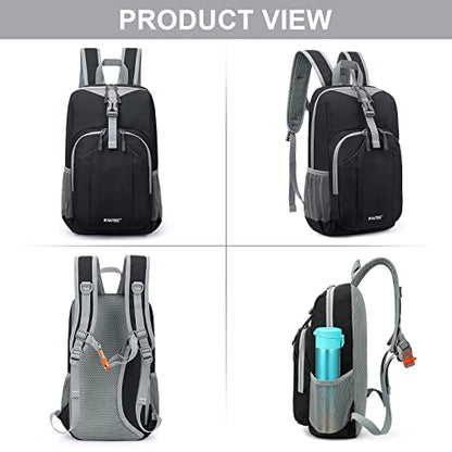 G4Free Mini 10L Hiking Daypack Small Hiking Backpack Cycling Compact Shoulder Backpack Outdoor for Men Women(Black) - color: Black