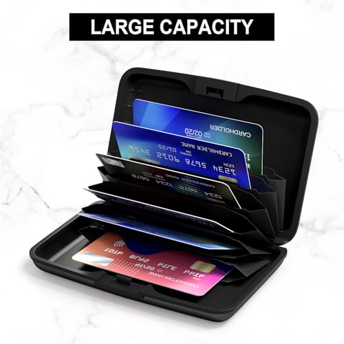 Card Holder Credit Cards Holder for Women RFID wallet women Business Card Holder Wallet Mini Aluminum Card Wallet RFID Blocking Slim Metal Hard Card for Women, Cartoon Dustbin - color: Cartoon Dustbin