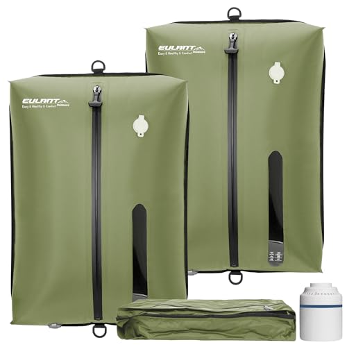 EULANT Travel Vacuum Bags,IPX8 Waterproof Vacuum Compression Bag - color: Green, size: 2 Pack