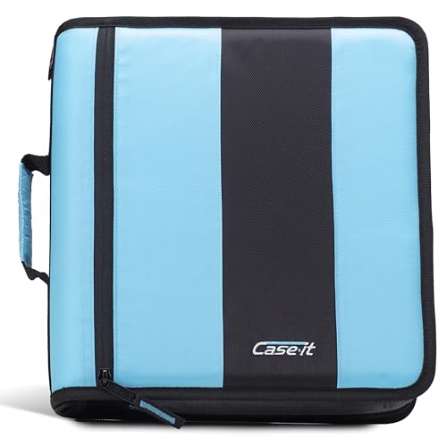 Case-it School Zipper Binder | 2-Inch O-Rings | 350-Sheet | D-251 Teal - color: Teal Blue, size: 1 Pack