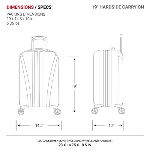 SwissGear 7585 Hardside Expandable Luggage with Spinner Wheels, Silver, Carry-On 19-Inch - color: Silver, size: Carry-On 19-Inch