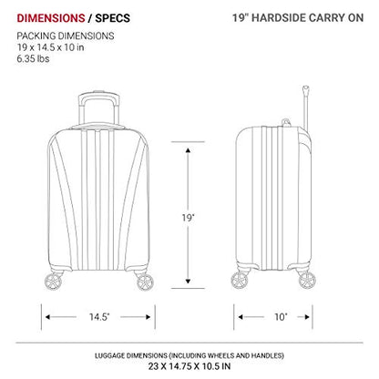 SwissGear 7585 Hardside Expandable Luggage with Spinner Wheels, Silver, Carry-On 19-Inch - color: Silver, size: Carry-On 19-Inch