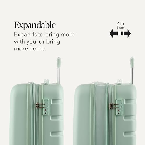 SWISSGEAR Signature Hardside Expandable Carry-On Spinner Luggage, ABS Construction, TSA-Friendly Lock, and Built-In Cupholder, Clearly Aqua, 19-Inch - color: Clearly Aqua, size: Carry-On 19-Inch