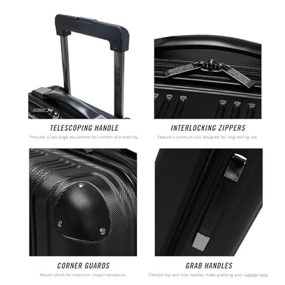 Kenneth Cole REACTION Out of Bounds Lightweight Hardshell 4-Wheel Spinner Luggage, Midnight Black, 20-Inch Carry On - color: Midnight Black, size: 20-Inch Carry On