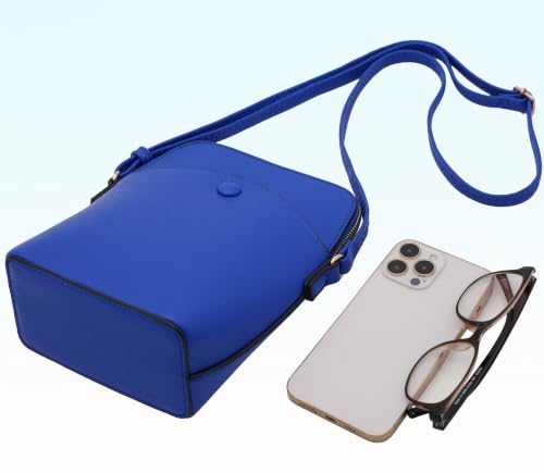 Solene Small Crossbody Bag with Gold Hardware, Mini Shoulder Purse with Adjustable Strap - color: Royal Blue