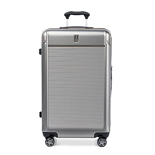Travelpro Platinum Elite 하드사이드 확장 가능한 스피너 휠 수하물 TSA 잠금 하드 쉘 폴리카보네이트 슈트케이스, 메탈릭 샌드, Platinum Elite 하드사이드 확장 가능한 스피너 휠 러기지 Tsa Lock 하드 쉘 폴리카보네이트 슈트케이스 - color: 메탈릭 샌드, size: Checked- Large 28-Inch