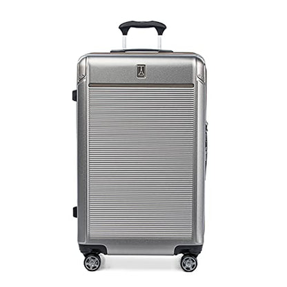 Travelpro Platinum Elite 하드사이드 확장 가능한 스피너 휠 수하물 TSA 잠금 하드 쉘 폴리카보네이트 슈트케이스, 메탈릭 샌드, Platinum Elite 하드사이드 확장 가능한 스피너 휠 러기지 Tsa Lock 하드 쉘 폴리카보네이트 슈트케이스 - color: 메탈릭 샌드, size: Checked- Large 28-Inch
