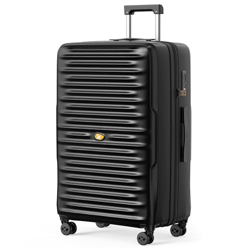 28 Inch Large Checked Luggage, PC Hardshell Suitcase, Black - color: 1-Black, size: Checked 28-Inch