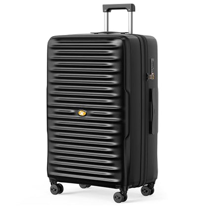 28 Inch Large Checked Luggage, PC Hardshell Suitcase, Black - color: 1-Black, size: Checked 28-Inch