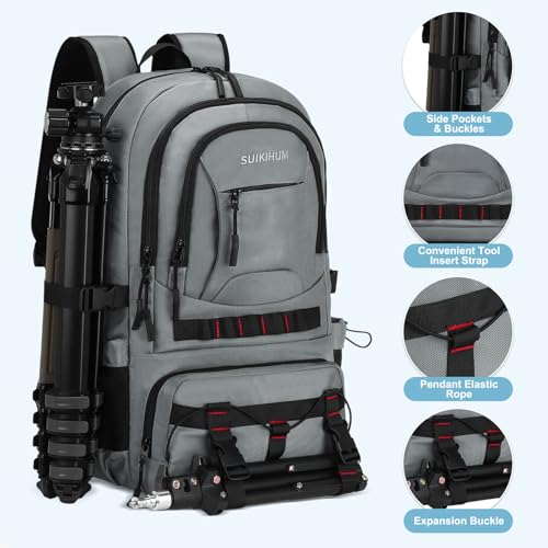 Hiking Daypack Camping Expandable Travel Backpack Men Women 40L - color: Smoke Grey, size: Medium