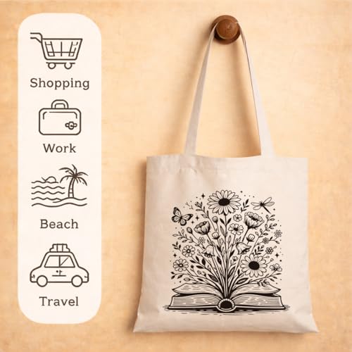 Book Lover Tote Bag with Funny Reading Quote Bag - color: Book 02