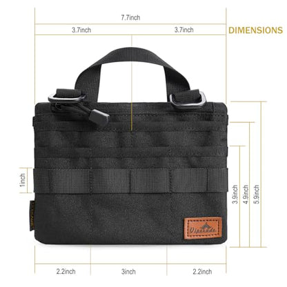 VIPERADE VE5 Slim EDC Pouch with 7 Pockets, Mens Pocket Organizer Multitool Pouch, Mini Crossbody Messenger Bag (No Strap) - color: Black