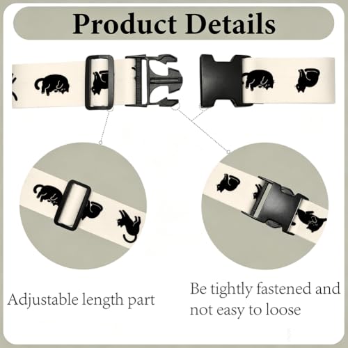 2Pcs Cute Luggage Straps for Suitcases Cat Design 23.6-35.4 Inch - color: Cat Shape