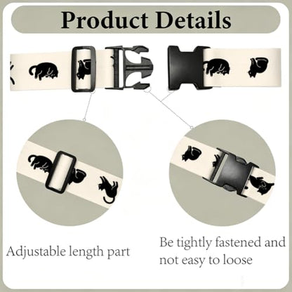 2Pcs Cute Luggage Straps for Suitcases Cat Design 23.6-35.4 Inch - color: Cat Shape