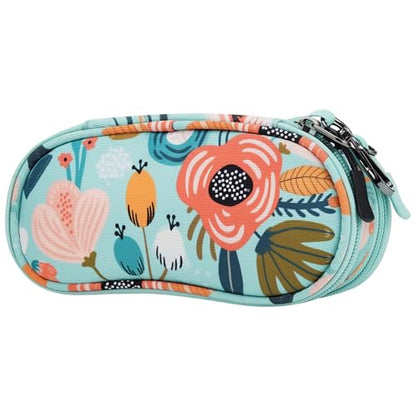 molshine Double Glasses Case，Independent dual-level design - color: Green Lotus
