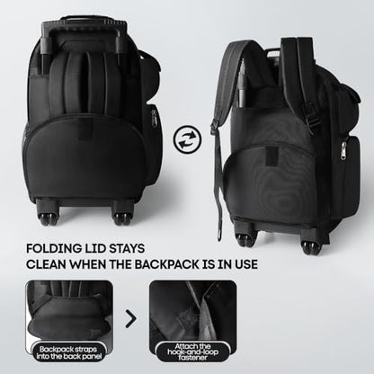 20" 2-in-1,Wheeled Travel Luggage Bag w/Telescopic Handle - color: JH-2560-Black-20