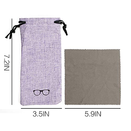 Vemiss Hard Shell Sunglasses Case, Large Linen Fabric Protective Glasses Case for Men Women - color: Purple 1, size: Sunglass Case