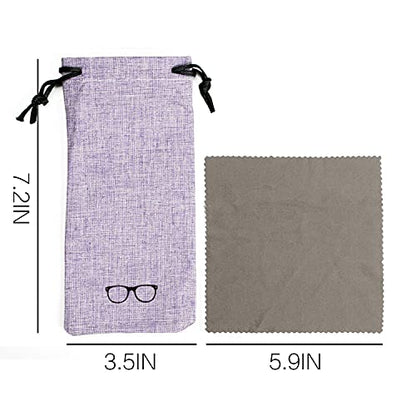 Vemiss Hard Shell Sunglasses Case, Large Linen Fabric Protective Glasses Case for Men Women - color: Purple 1, size: Sunglass Case