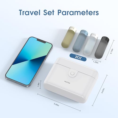 Travel Bottles TSA 4x2oz With Case Leak-Proof White - color: White