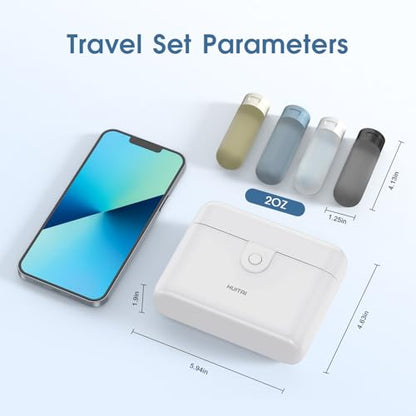 Travel Bottles TSA 4x2oz With Case Leak-Proof White - color: White