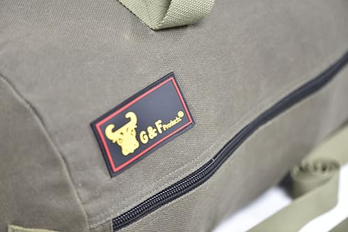 G & F Products Waxed Canvas Military Tool & Gear Bag, 24 In, Olive