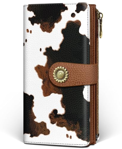 GIANCOMICS Cow Print Womens Wallet RFID Blocking, Credit Card Holder Bifold - color: Cow Print