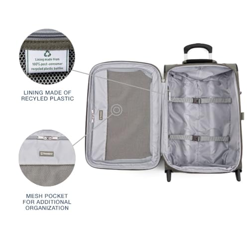Travelpro Maxlite 5 Softside Carry-On Luggage Upright, Green, 21-Inch - color: Slate Green, size: Carry-on 21-Inch