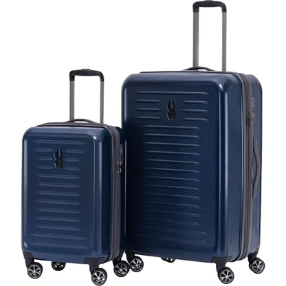 Spyder Rails 2 Piece Luggage Set with 360° Spinner Wheels, TSA Approved Lock, Expandable Hard Shell Suitcases (20 Inch Carry On + 29 Inch Checked) - color: Carbon Blue, size: 2-Piece Set