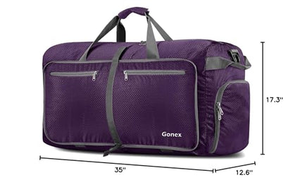 Gonex 150L Foldable Travel Duffle Bag with Shoe Compartment, Lightweight - color: Purple, size: 150L