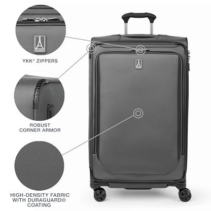 Travelpro Crew Classic Softside Checked Luggage, Grey, 29-Inch - color: Titanium Grey, size: Checked Large