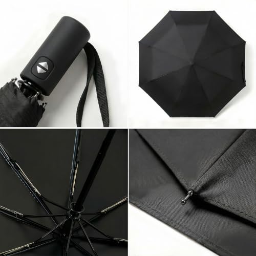 BAODINI Small UV Protection Travel Umbrella Compact for Rain and Sun UPF 50+ Windproof Portable 42 inch Umbrella for Women and Men - color: G-2 Pack Light Green & Black