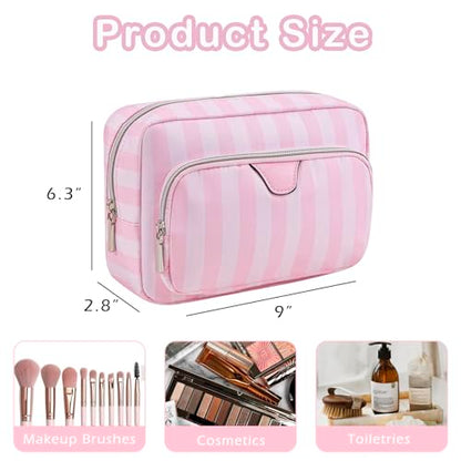 RSRSLEII Waterproof Striped Travel Makeup Bag(02 Compartments) - color: 02 Compartments