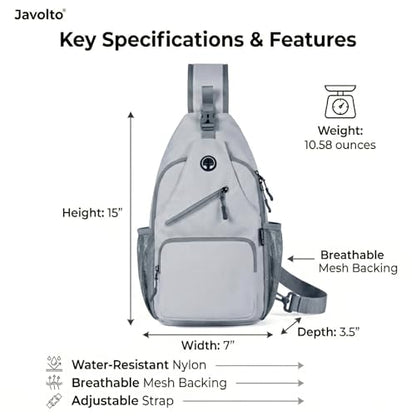 Javolto Crossbody Sling Bag,Small Backpack Men,Hands-Free Shoulder Daypack - color: Light Gray