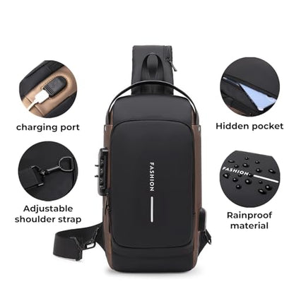 Rcrirth Sling Bag for Women | Anti-theft Crossbody Shoulder Chest Bag,Black - color: Black