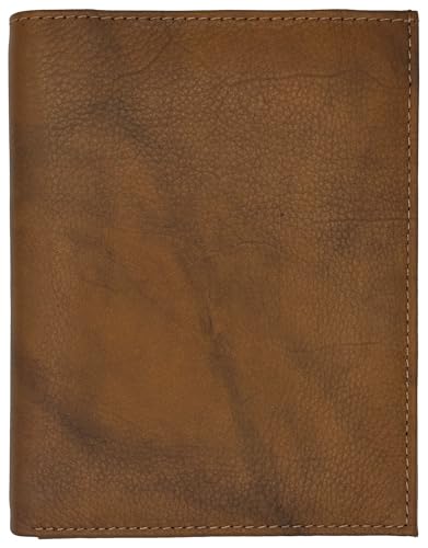 Antique Saddle RFID Genuine Leather Passport Wallet - color: Antique Saddle