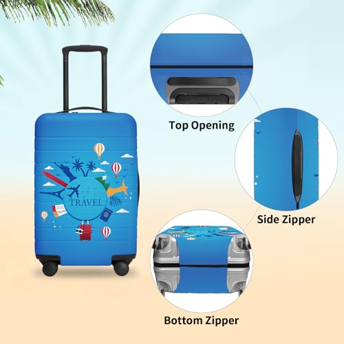 GalGalleryGlide Luggage Covers For Suitcase TSA Approved, Fits 18-32 Inch - color: City Travel, size: XL(31"-32" Suitcase)