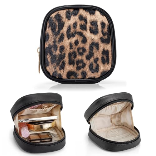 VLANDO Mini Makeup Bag for Purse,Slip-in Pocket,Leopard,Black - color: Mini-Leopard Black