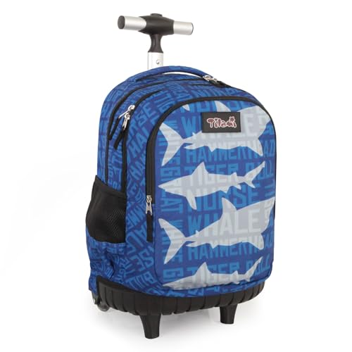Tilami Rolling Backpack for Boys and Girls,Sharks - color: Sharks