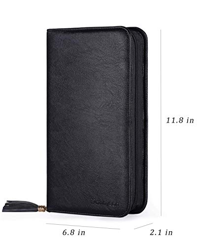 Professional Makeup Brush Organizer Bag PU Leather Travel Case | Multiple pockets portable case, safely store and protect brushes for makeup artists