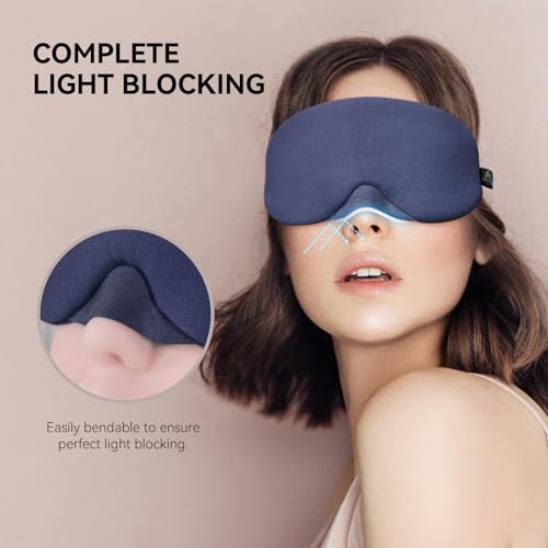 Mavogel Cotton Sleep Mask with Updated Bending Nose Design, 100% Handmade - color: Starry Blue
