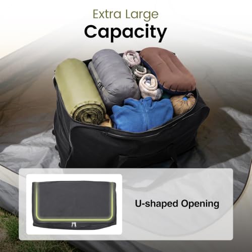 REDCAMP 85L/120L/140L Foldable Duffle Bag with Wheels, Large Travel Duffel Bag - color: 120L Black