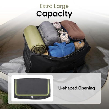 REDCAMP 85L/120L/140L Foldable Duffle Bag with Wheels, Large Travel Duffel Bag - color: 120L Black