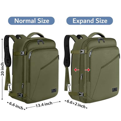 MATEIN Mens Backpack for Travel, Extra Large Expandable Carry on Backpack - color: Olive Green, size: XX-Large