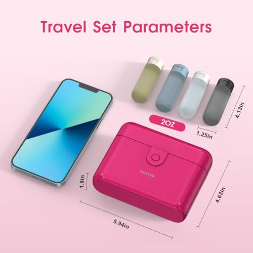 Travel Bottles TSA 4x2oz With Case Leak-Proof Hot Pink - color: Hot Pink
