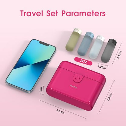 Travel Bottles TSA 4x2oz With Case Leak-Proof Hot Pink - color: Hot Pink