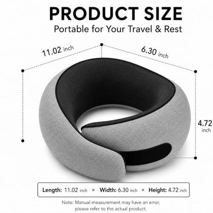 2 Pack Travel Neck Pillow Set, Pure Memory Foam Neck Pillow with Eye Mask Earplugs Storage Bag, Breathable 360 Degree Ergonomic Support, Compact Portable Plane Train Travel Essentials