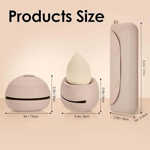 COOL-ANGLE 2-in-1 Makeup Brush and Sponge Holder, Magnetic Silicone Pink - color: D02:Pink, style: Brush+sponge Holder