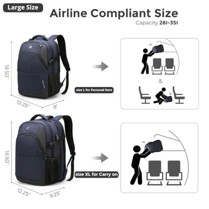 Swissdigital Design Backpack for Men & Women Fit 17-Inch Computer SD1671-12 - color: Blue-l, size: 17 Inches